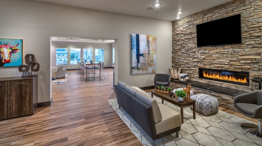 Carson Hills Apartments - Carson City NV - Clubhouse - Den Room & Fireplace