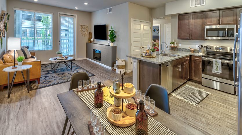 Carson Hills Apartments - Carson City NV - Two Bedroom - Living Room & Kitchen